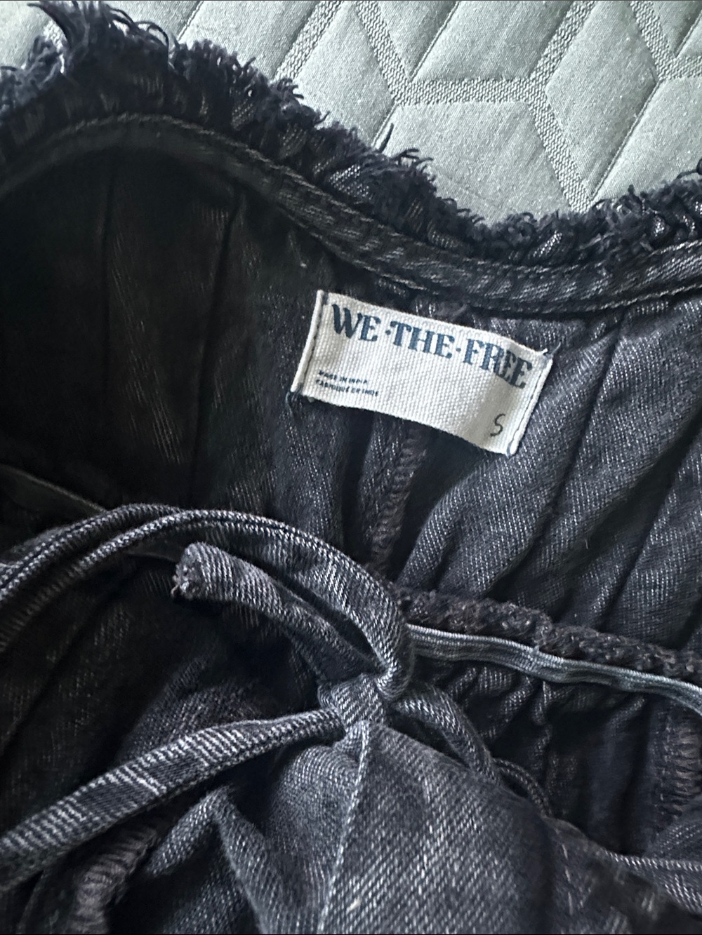 Free People Washed Black Denim Romper - Picture 5 of 5